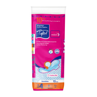 نوار بهداشتی بالدار ویژه شب به نرمی کتان مناسب پوست حساس (XL ) 10عددی تافته